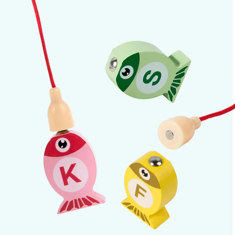 Jeu de Pêche en Bois Montessori - Alphabet et Chiffres