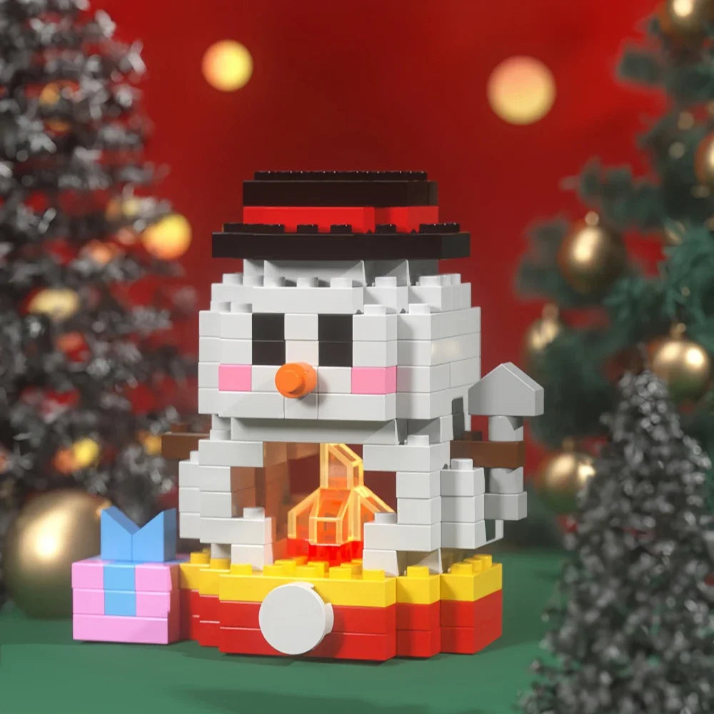 Mini Blocs Construction Noël - Père Noël, Sapin, Renne, Bonhomme de Neige - Cadeau Parfait
