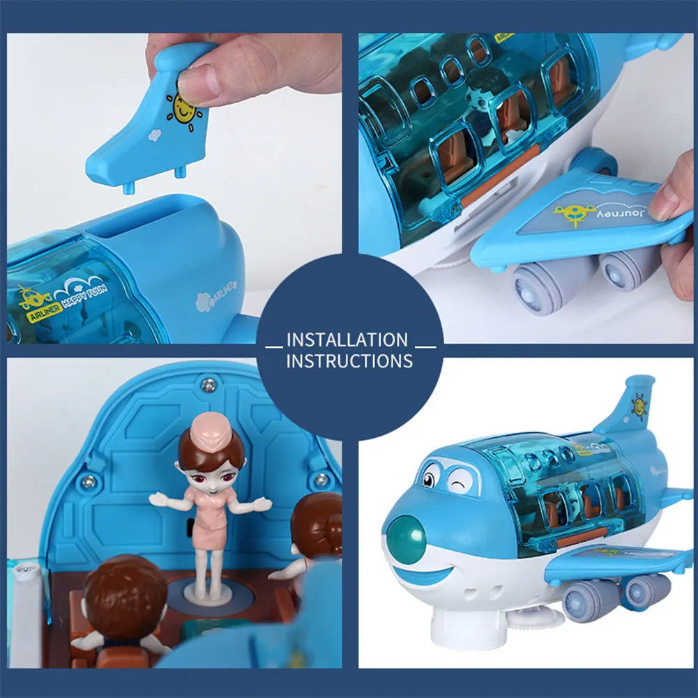 Avion Électrique pour Enfants avec Musique et Lumières - Jouet de Transport