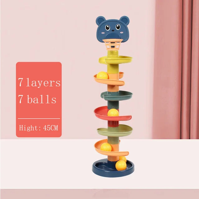 Tour à Boule Roulante Montessori Bébé 1-3 Ans - Jeu Empilage