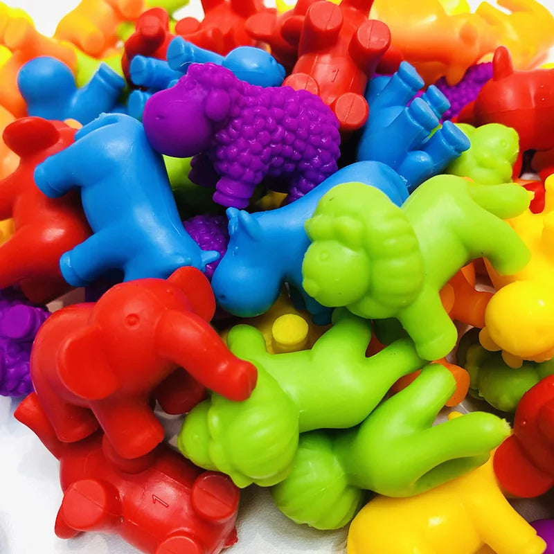 Jeu de Tri Arc-en-Ciel Montessori - Puzzle Sensoriel Animaux