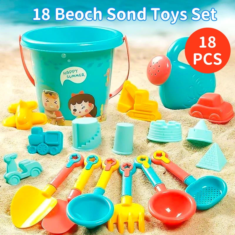 Jouets de Plage Enfants 18 Pièces - Seau Pelles et Arrosoir