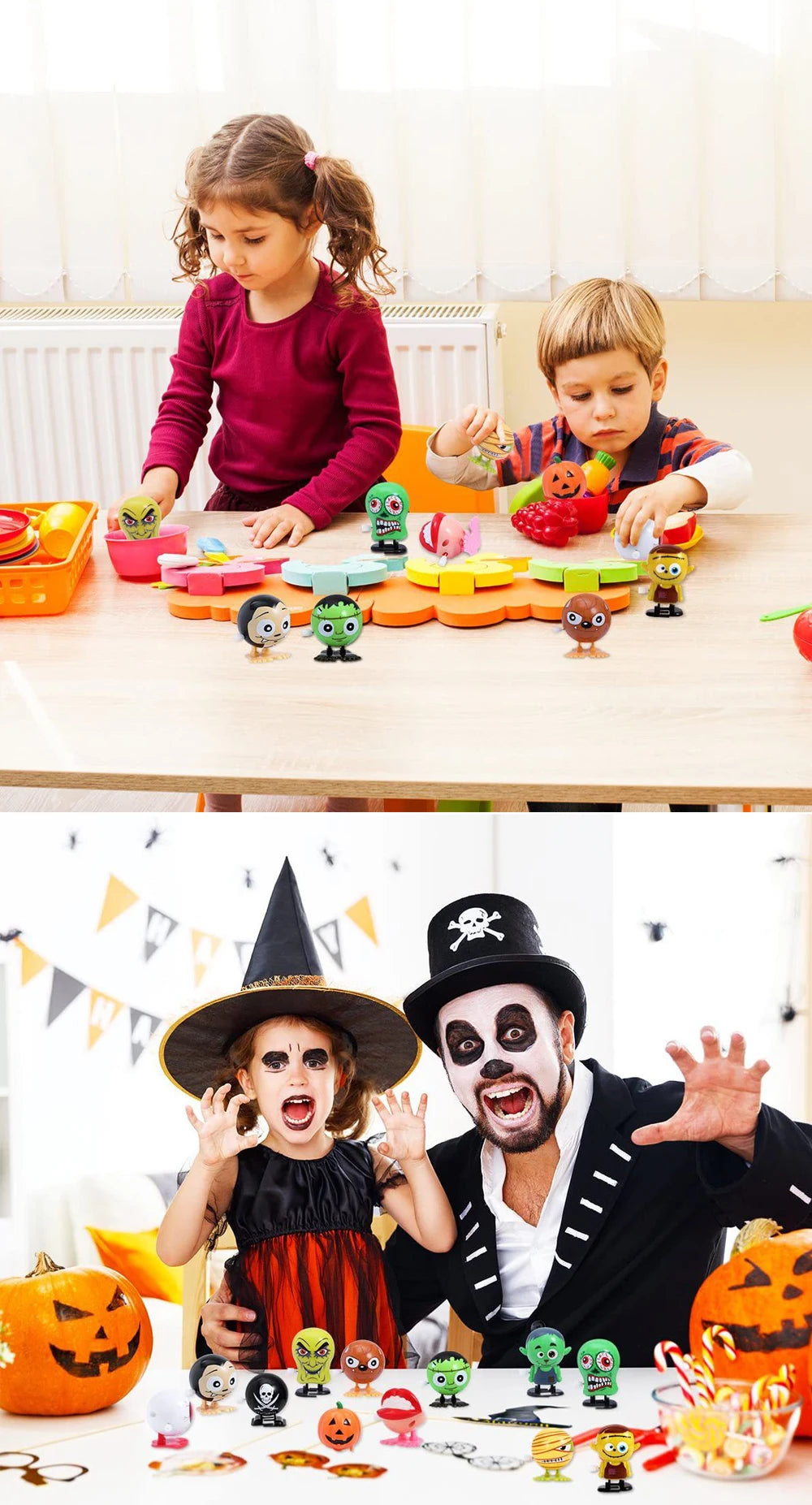 Jouets Mécaniques Halloween - Fantômes Vampires Citrouilles à Remonter - Décoration Fête