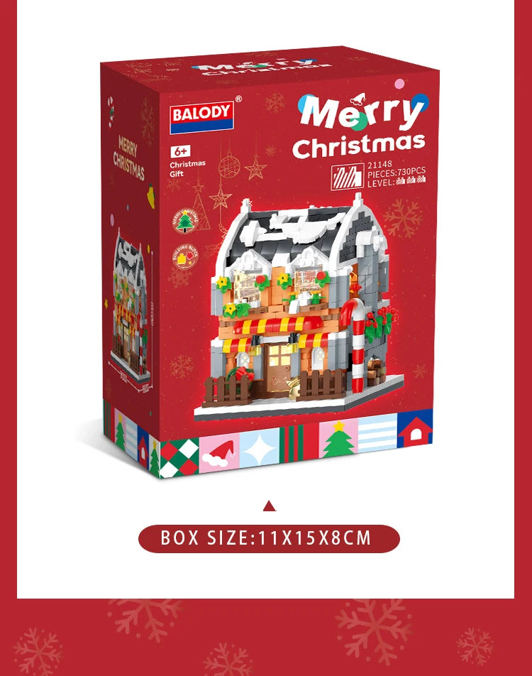 Maison de Noël Blocs Construction - Modèle Architectural Ville ToylinX - Cadeau Collection