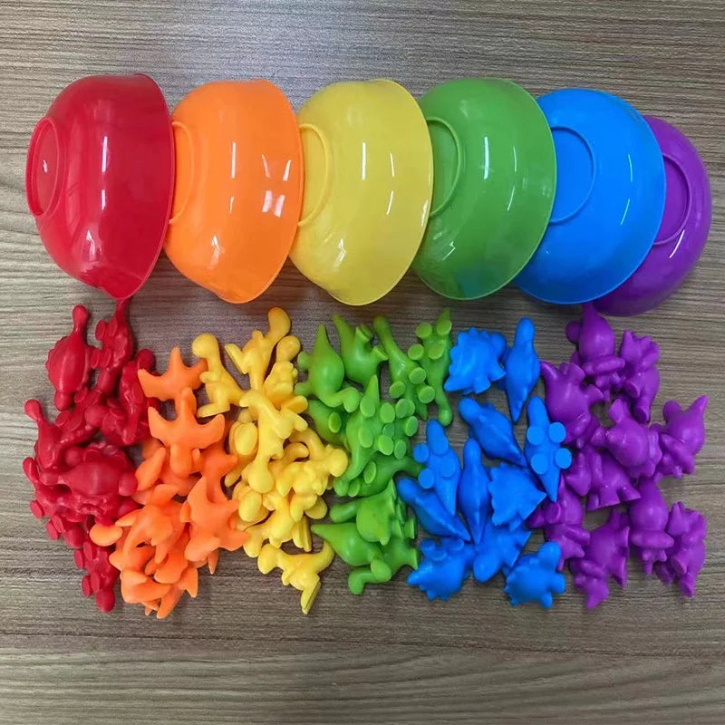 Jeu de Tri Arc-en-Ciel Montessori - Puzzle Sensoriel Animaux