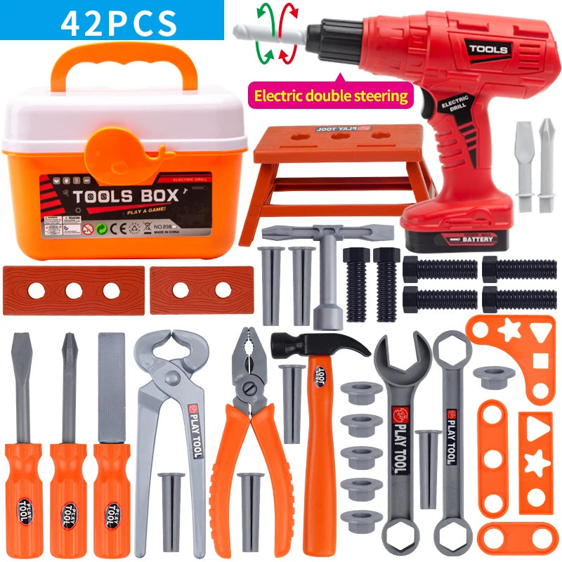 Boîte à Outils Enfants 25 Pièces - Jouet Bricolage avec Perceuse