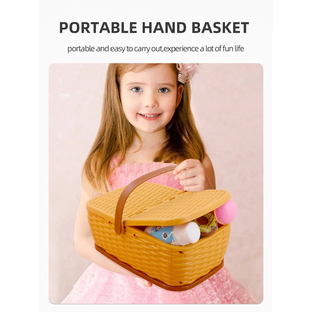 Ensemble de Cuisine pour Enfants - Jouets Pizza avec Panier, Cadeau pour Garçons et Filles