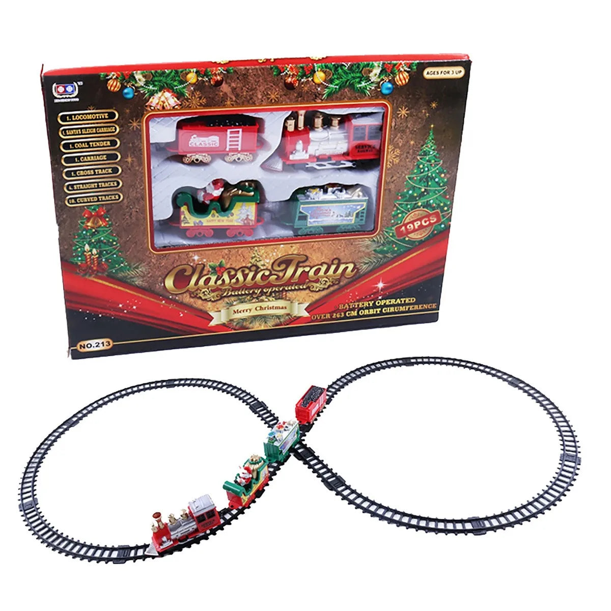 Train Électrique de Noël Réaliste - Set Complet Sécurisé - Décoration Sapin et Maison
