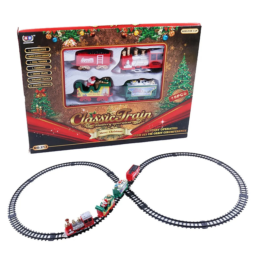 Train Électrique de Noël Réaliste - Set Complet Sécurisé - Décoration Sapin et Maison