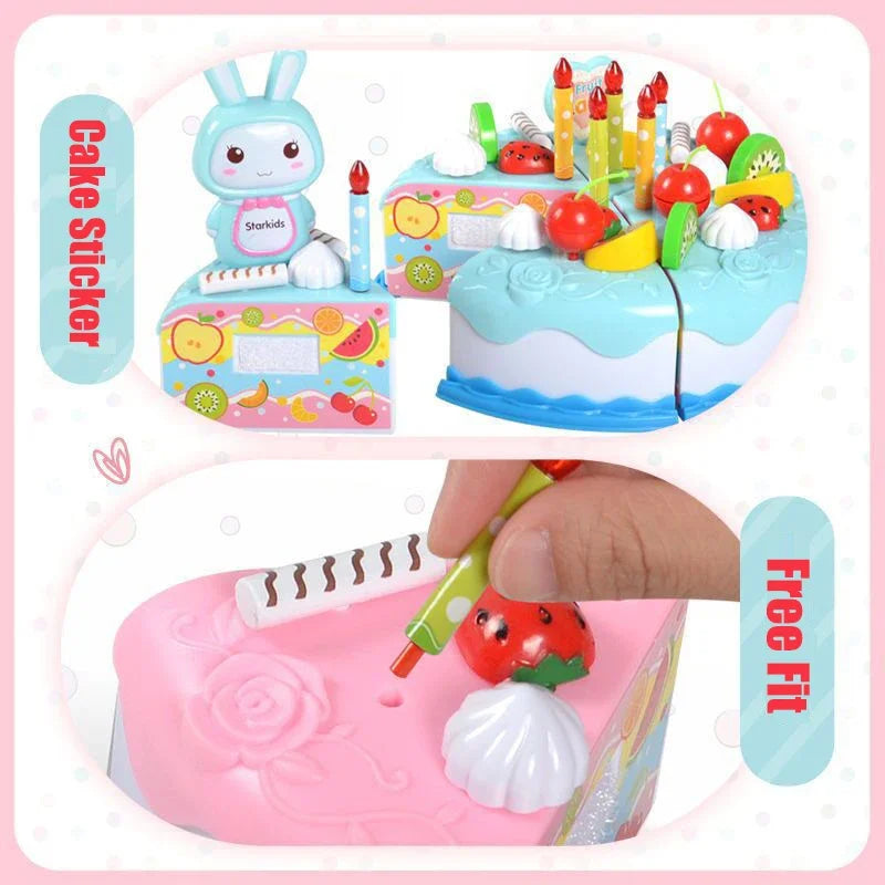 Jouet Gâteau d'Anniversaire DIY pour Enfants - Fruits à Découper Jeu de Rôle