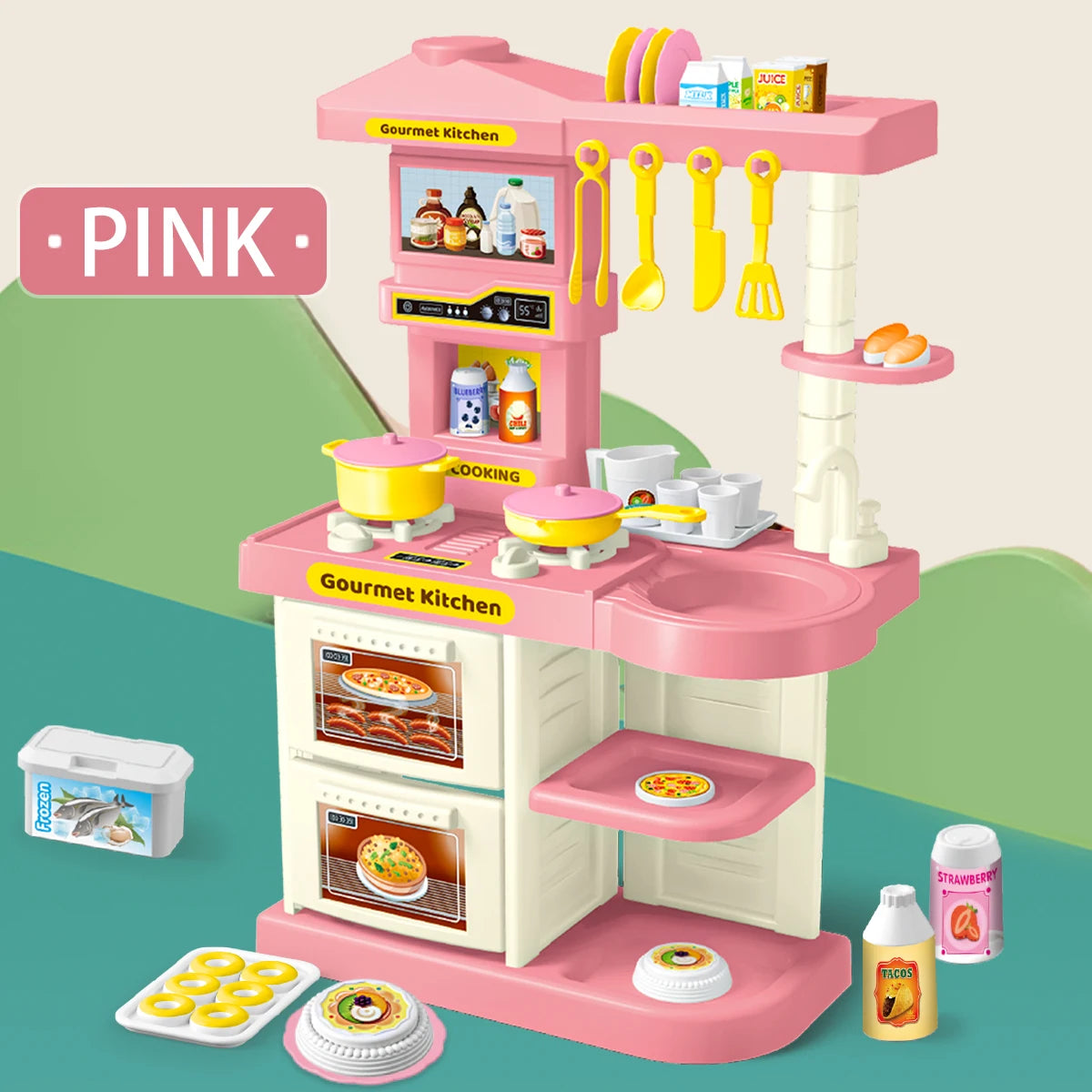 Accessoires de Cuisine pour Enfants - Set avec Casseroles, Pots à Lait, Pains et Fourchette