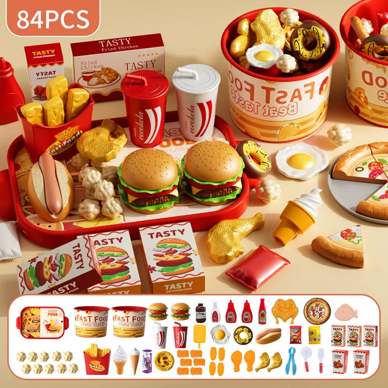 Ensemble Cuisine Enfant - Hamburger Pizza Frites Montessori