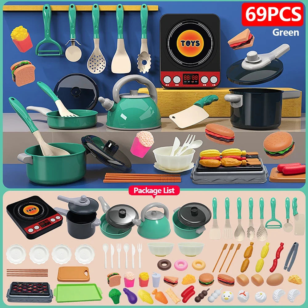 Ensemble Cuisine Enfant 92 Pièces - Kit Complet avec Casseroles