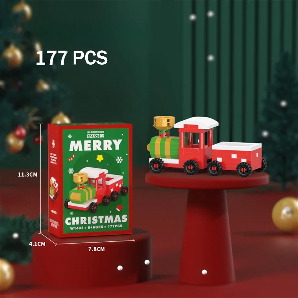 Mini Blocs Construction Noël - Père Noël, Sapin, Renne, Bonhomme de Neige - Cadeau Parfait