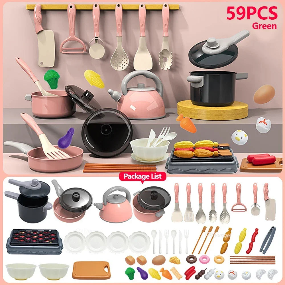 Ensemble Cuisine Enfant 92 Pièces - Kit Complet avec Casseroles