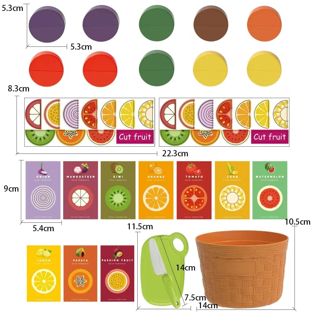 Fruits et Légumes à Découper - Jeu de Cuisine DIY Enfants