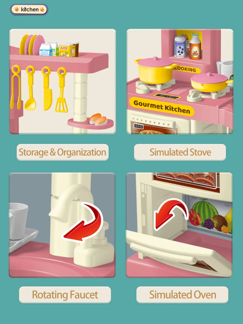 Accessoires de Cuisine pour Enfants - Set avec Casseroles, Pots à Lait, Pains et Fourchette