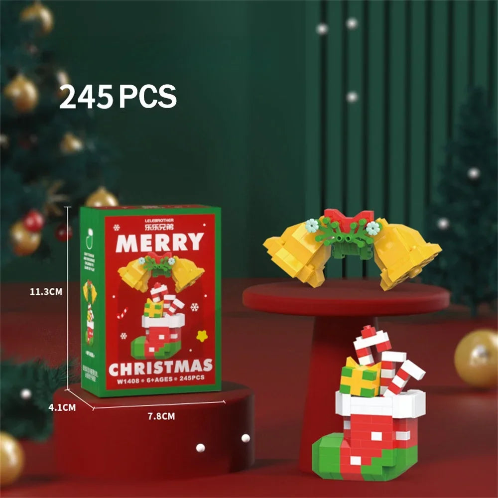 Mini Blocs Construction Noël - Père Noël, Sapin, Renne, Bonhomme de Neige - Cadeau Parfait