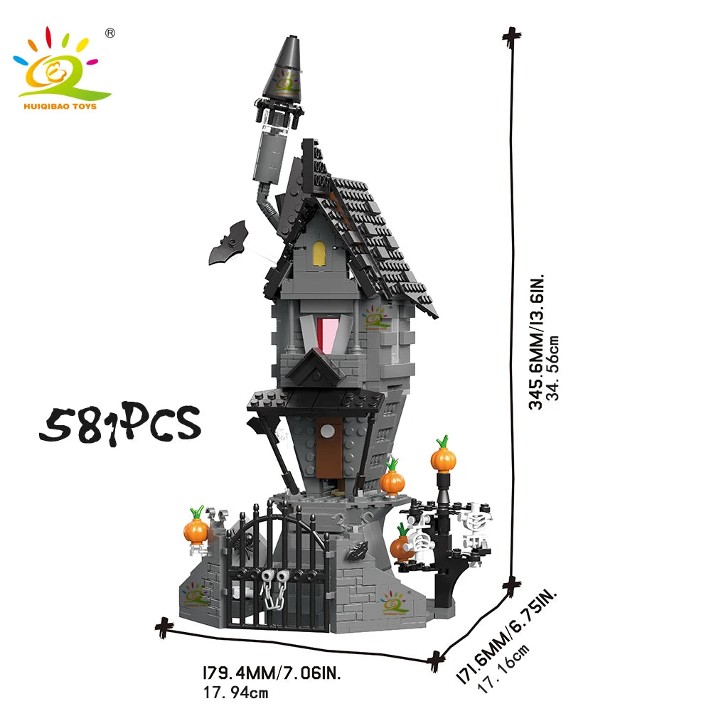 Maison Hantée HUIQIBAO avec Lumières LED - Kit Construction Halloween - Cadeau Enfant