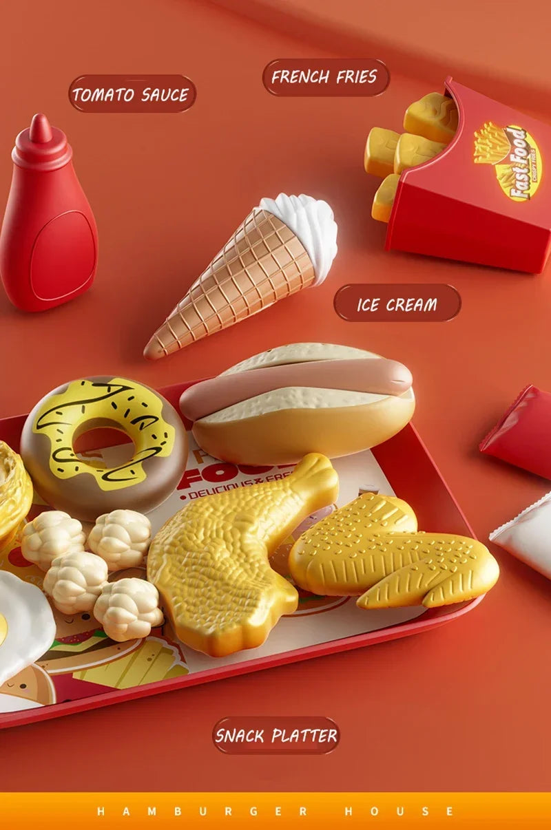 Ensemble Cuisine Enfant - Hamburger Pizza Frites Montessori
