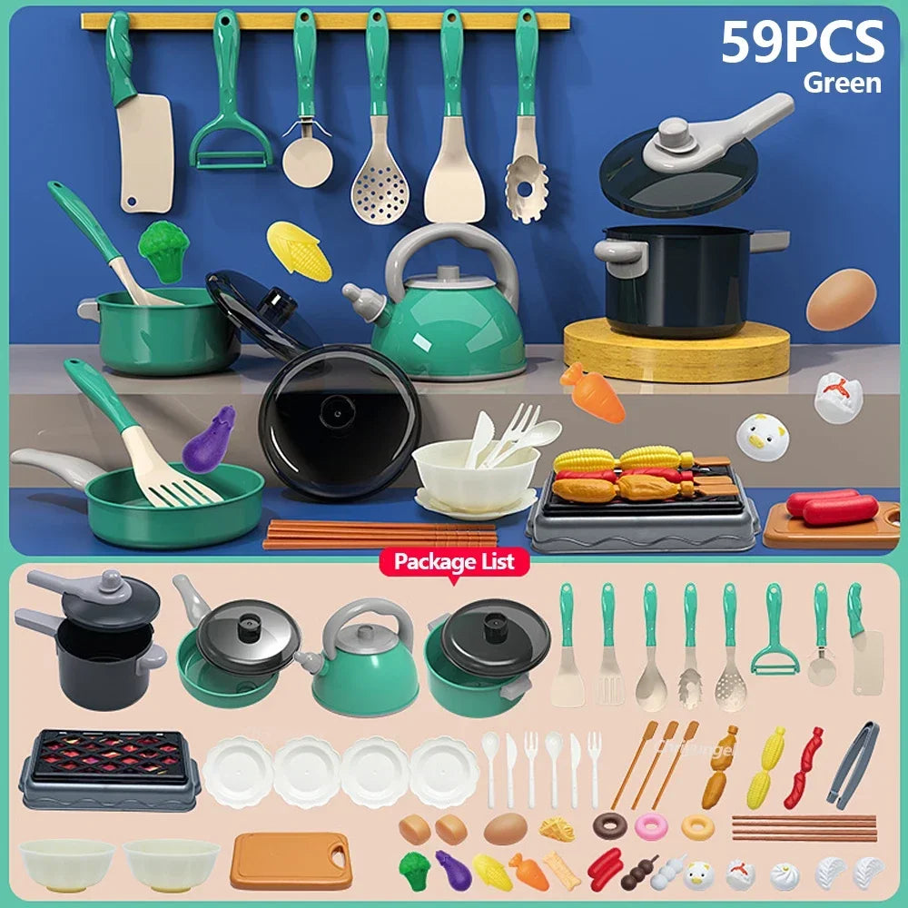 Ensemble Cuisine Enfant 92 Pièces - Kit Complet avec Casseroles
