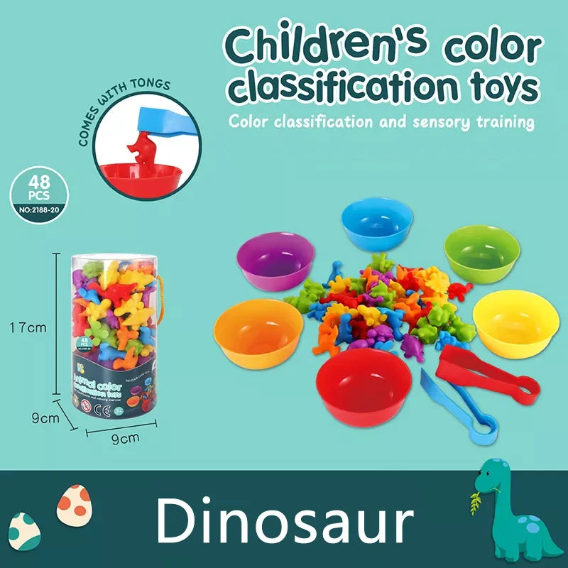 Jeu de Tri Arc-en-Ciel Montessori - Puzzle Sensoriel Animaux