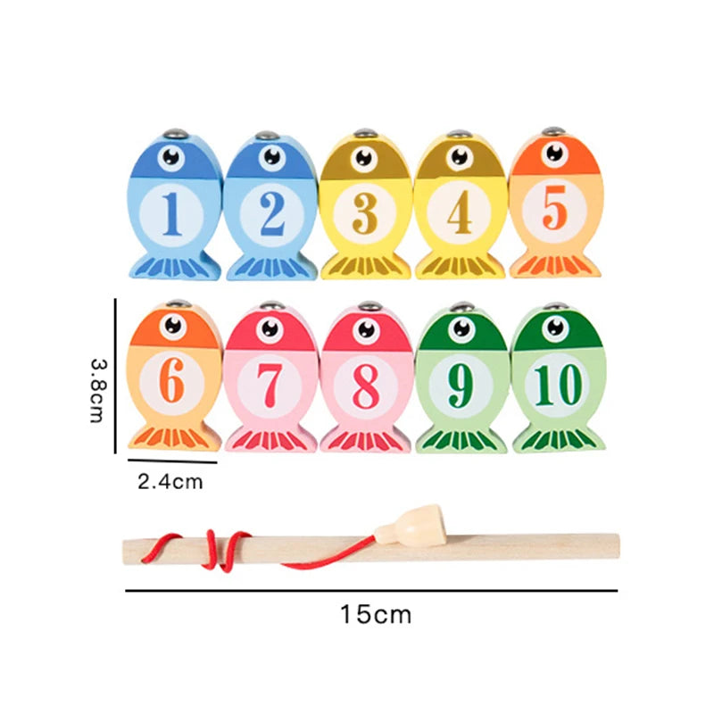 Jeu de Pêche en Bois Montessori - Alphabet et Chiffres