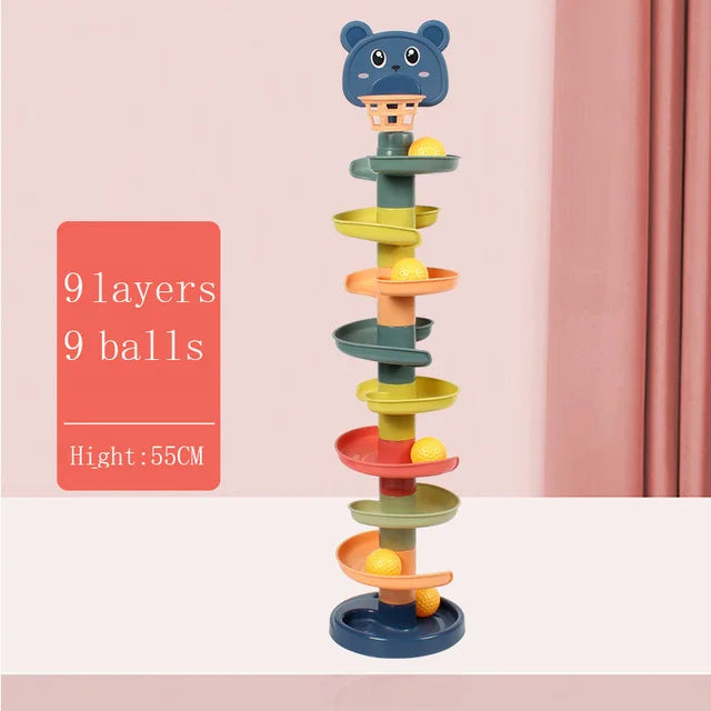 Tour à Boule Roulante Montessori Bébé 1-3 Ans - Jeu Empilage
