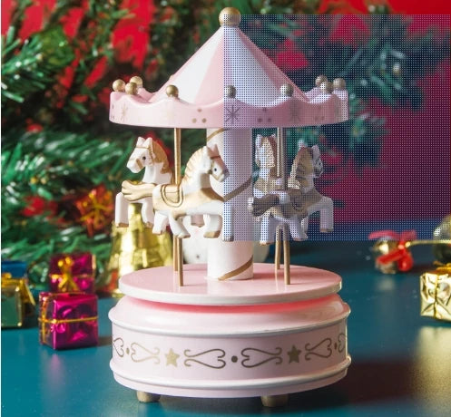 Carrousel Musical de Noël Automatique - Boîte à Musique Manège - Décoration Chambre Bébé