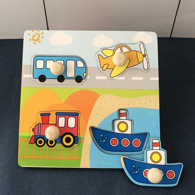 Puzzle en Bois Montessori Bébé 1-3 Ans - Jeu Développement