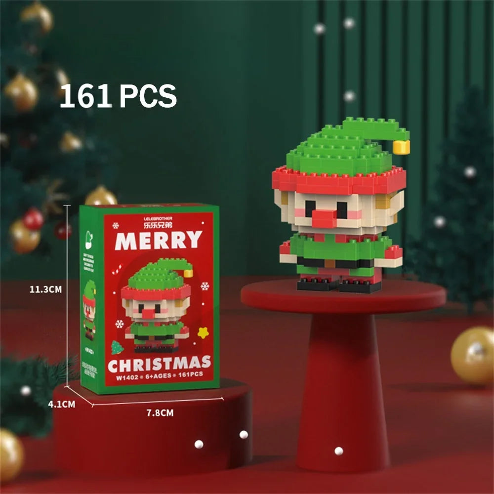 Mini Blocs Construction Noël - Père Noël, Sapin, Renne, Bonhomme de Neige - Cadeau Parfait