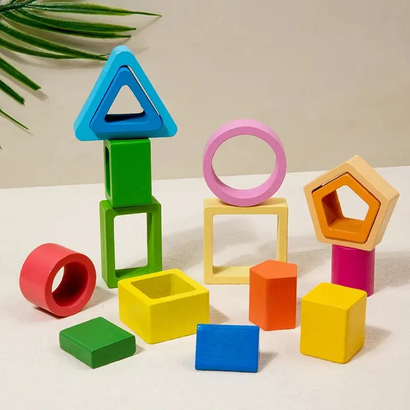 Trieur de Formes en Bois Montessori - Jouet Empilable Bébé