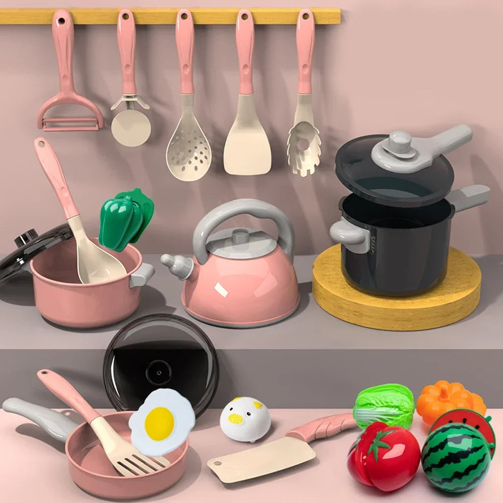 Ensemble Cuisine Enfant 92 Pièces - Kit Complet avec Casseroles
