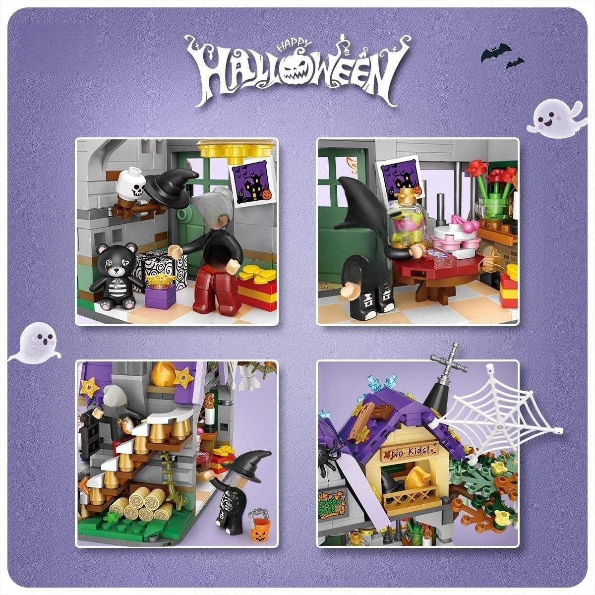 Maison Halloween Scène Spéciale - Blocs Construction Décoration Exquise - Cadeau Parfait