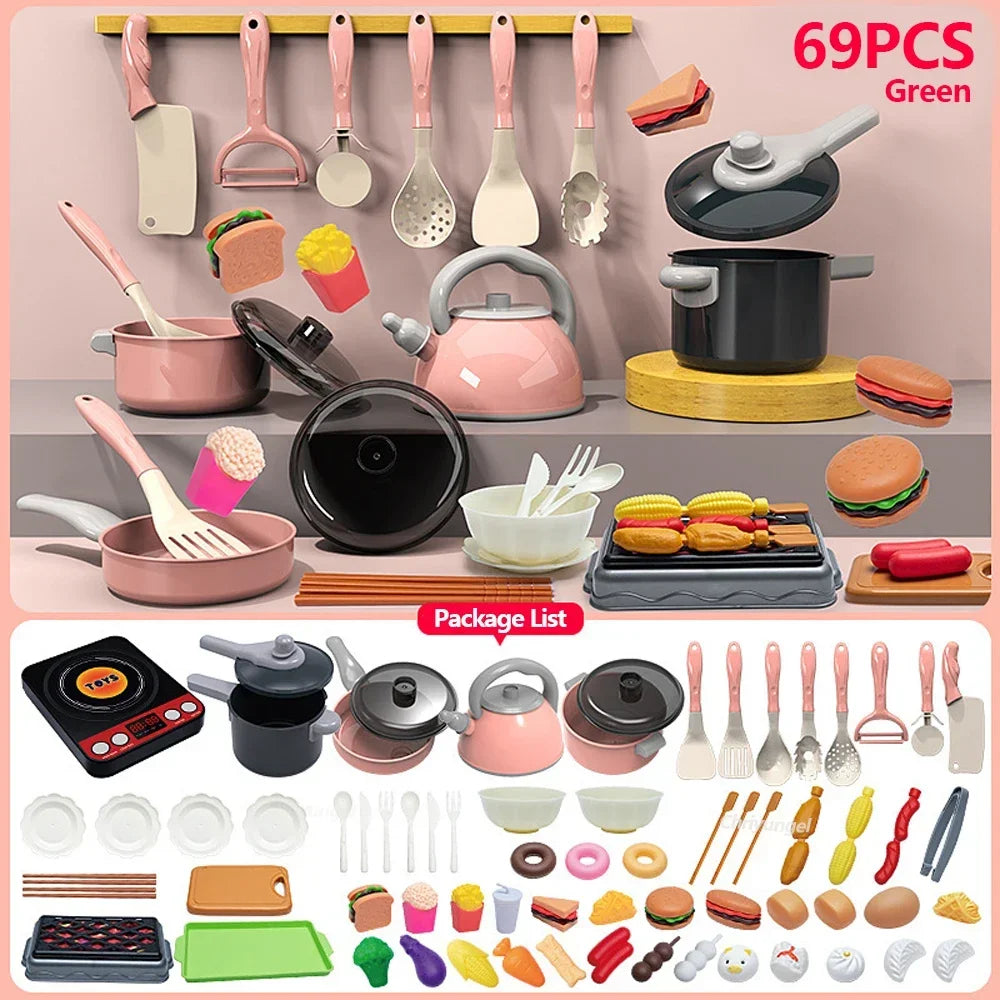 Ensemble Cuisine Enfant 92 Pièces - Kit Complet avec Casseroles