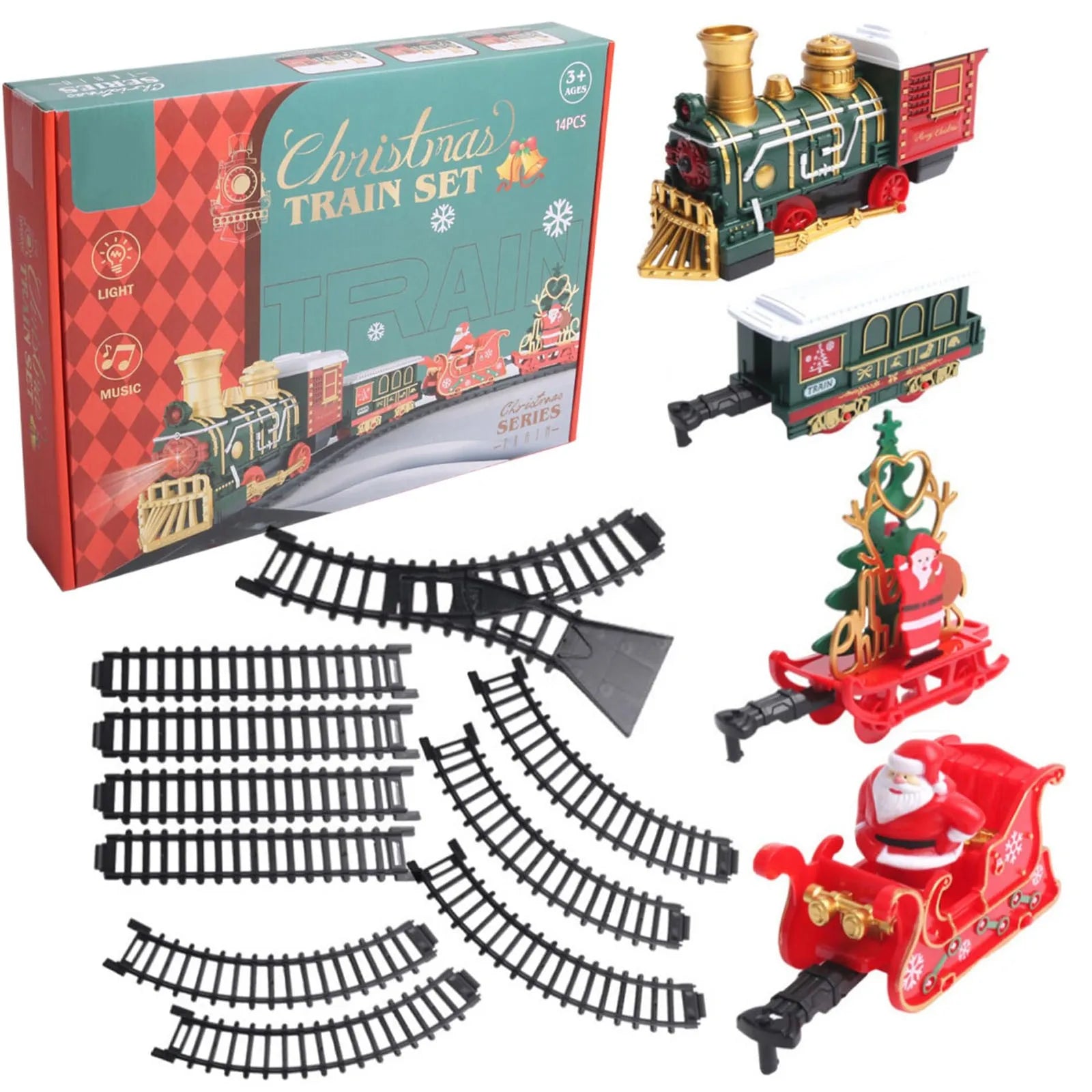 Train Électrique de Noël Réaliste - Set Complet Sécurisé - Décoration Sapin et Maison