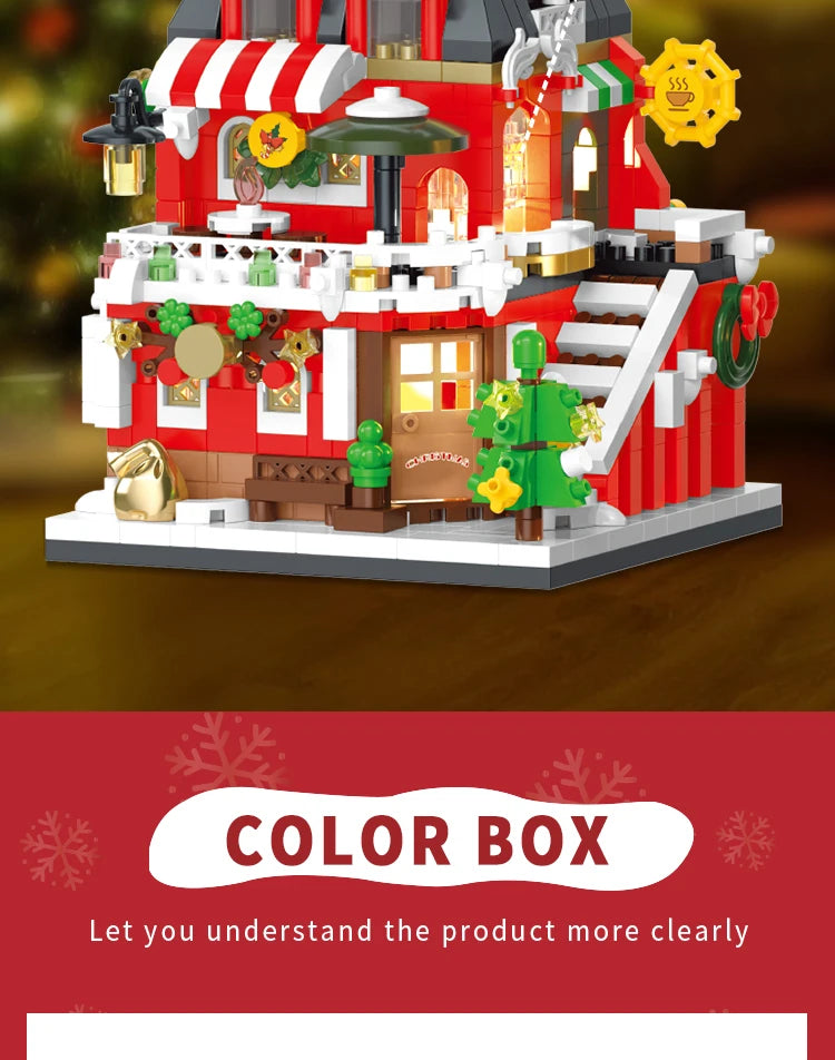 Maison de Noël Blocs Construction - Modèle Architectural Ville ToylinX - Cadeau Collection