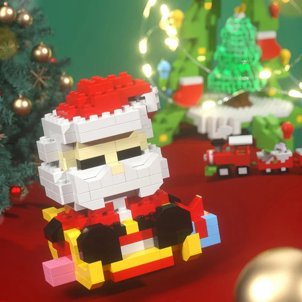 Mini Blocs Construction Noël - Père Noël, Sapin, Renne, Bonhomme de Neige - Cadeau Parfait