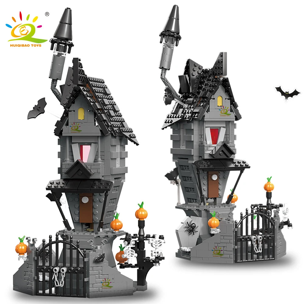 Maison Hantée HUIQIBAO avec Lumières LED - Kit Construction Halloween - Cadeau Enfant
