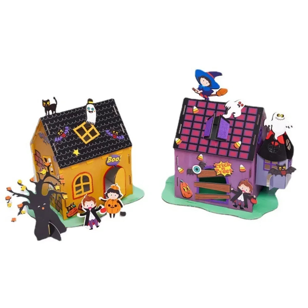 Maison Magique 3D Halloween DIY - Jouet Éducatif Artisanal pour Enfants - Décoration Fête