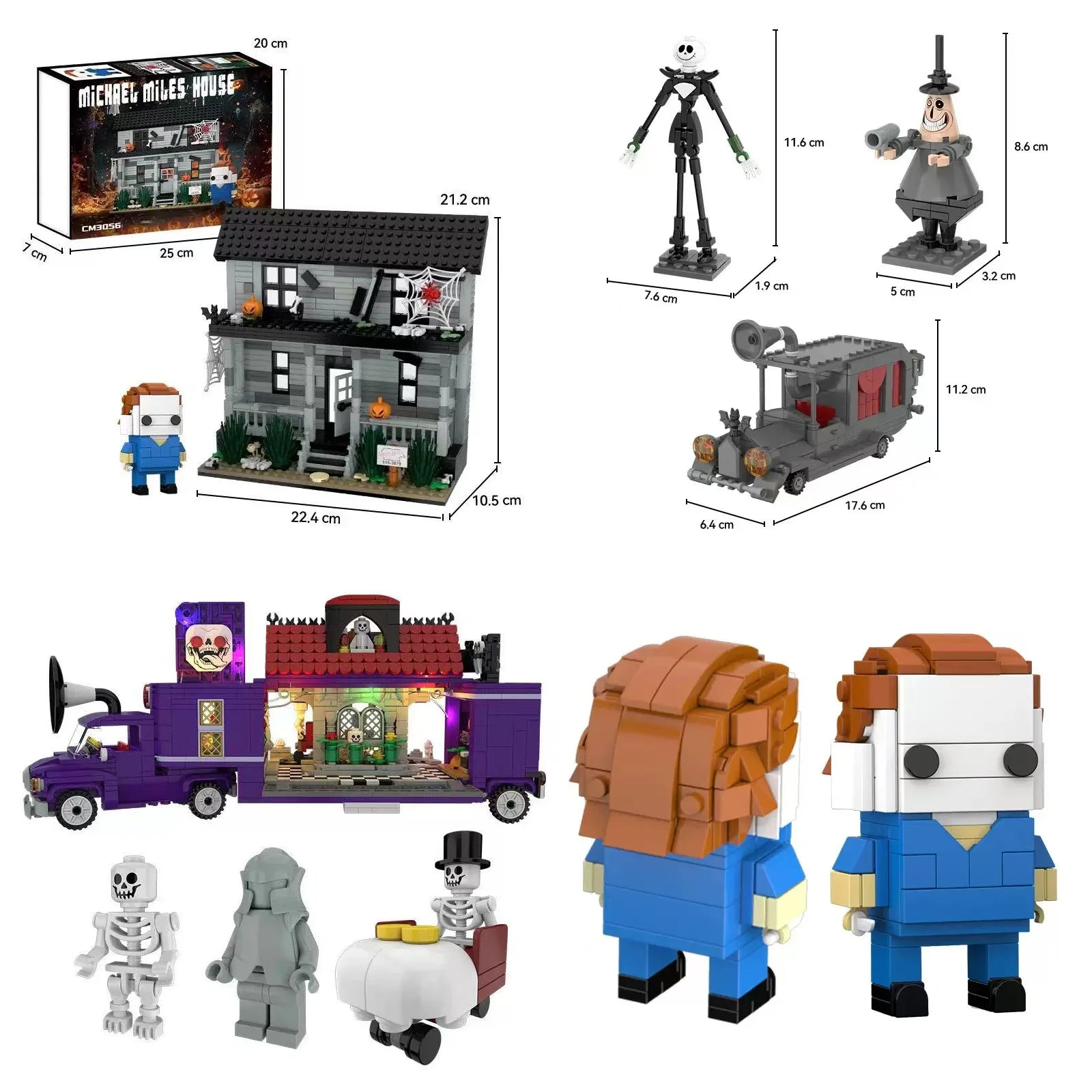 Jouets Surprise Halloween - Cabanes Horreur, Voitures, Blocs Construction DIY Cadeaux