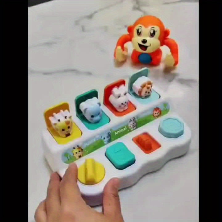 Boîte Pop-Up Animaux Montessori - Jouet Interactif Logique et Motricité pour Bébés