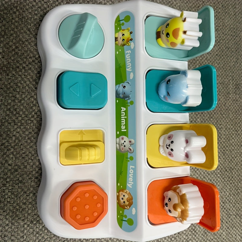 Boîte Pop-Up Animaux Montessori - Jouet Interactif Logique et Motricité pour Bébés