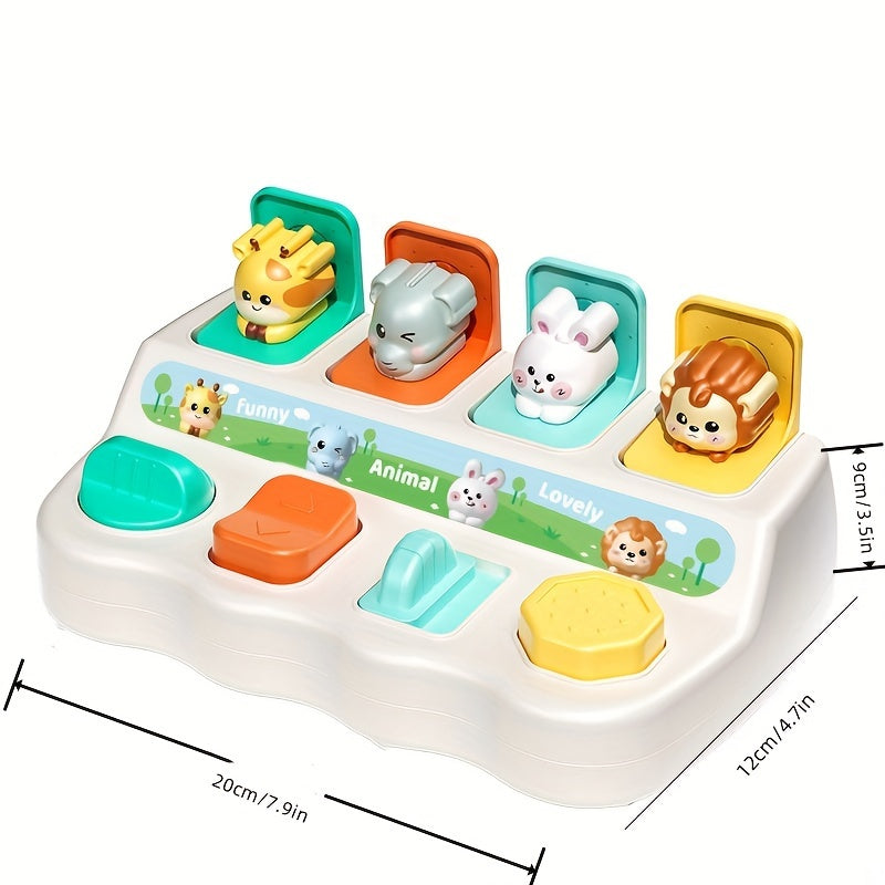 Boîte Pop-Up Animaux Montessori - Jouet Interactif Logique et Motricité pour Bébés